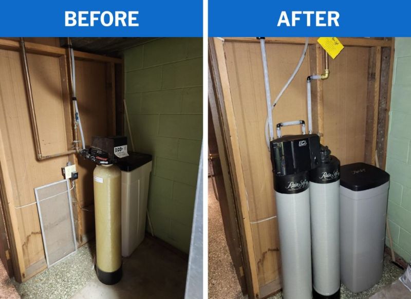 Before And After Water Softener Installation Project