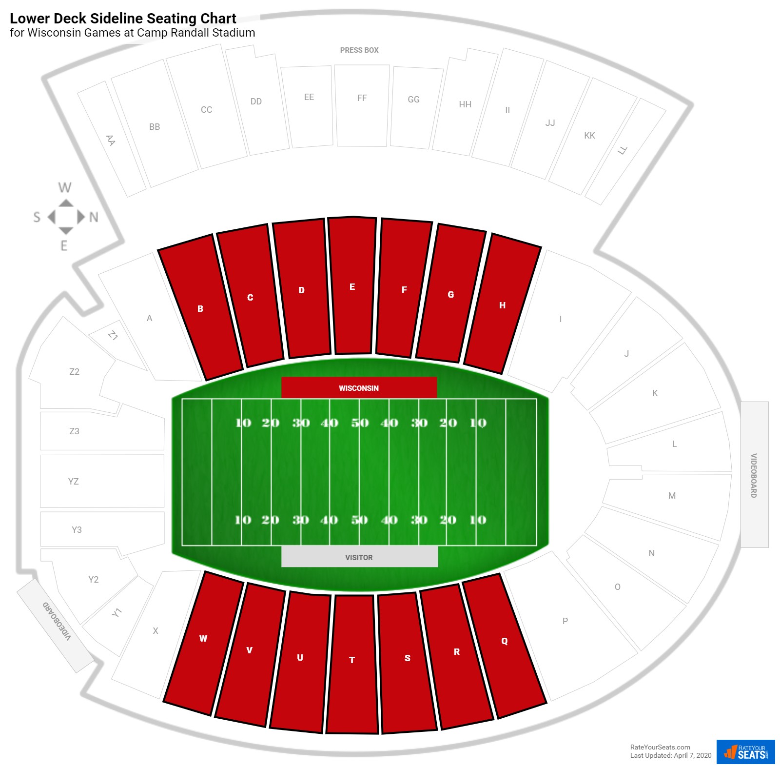 Camp Randall Stadium Gate Map