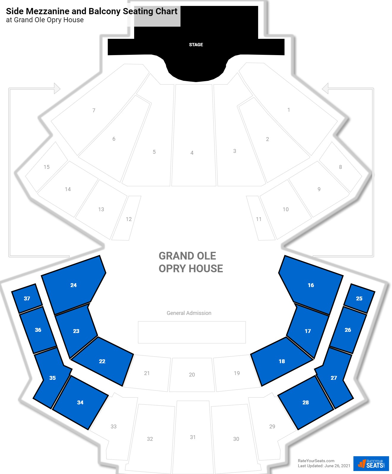 Opry House Seating Chart