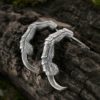 Raven claw half hoop earrings in sterling silver