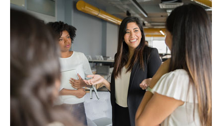 Women talking in the workplace