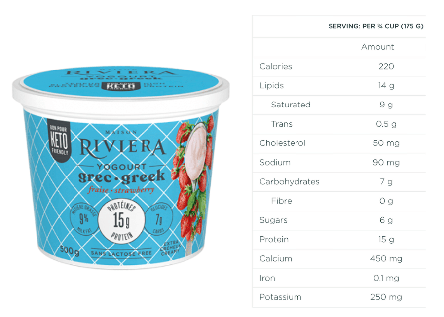 Maison Riviera Keto Yogurt nutrition facts