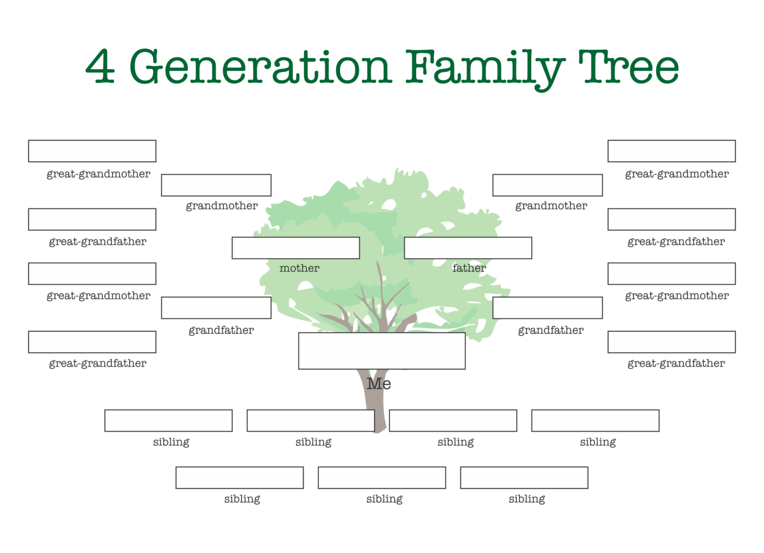 10 Best Generation Family Tree Template Printable – Printablee image.