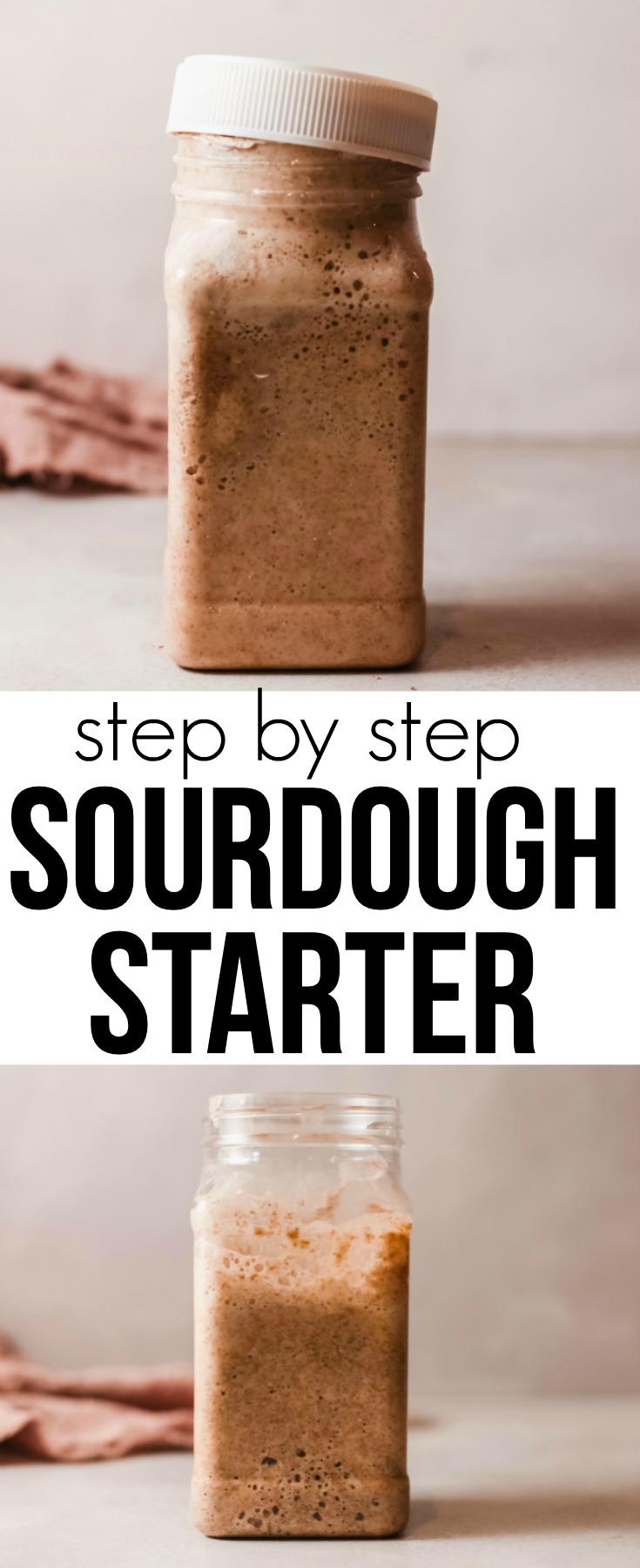 Sourdough Starter Tutorial: How to make your own sourdough starter, at home, with just a few simple ingredients, no special equipment and 5-8 days time! #sourdough #starter #stepbystep