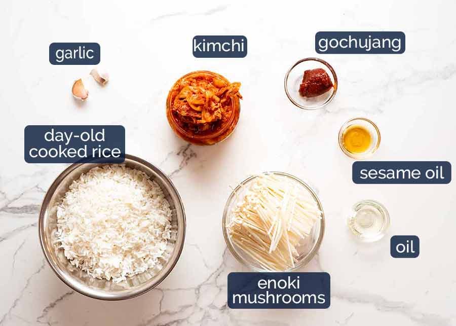 Ingredients in Kimchi Fried Rice