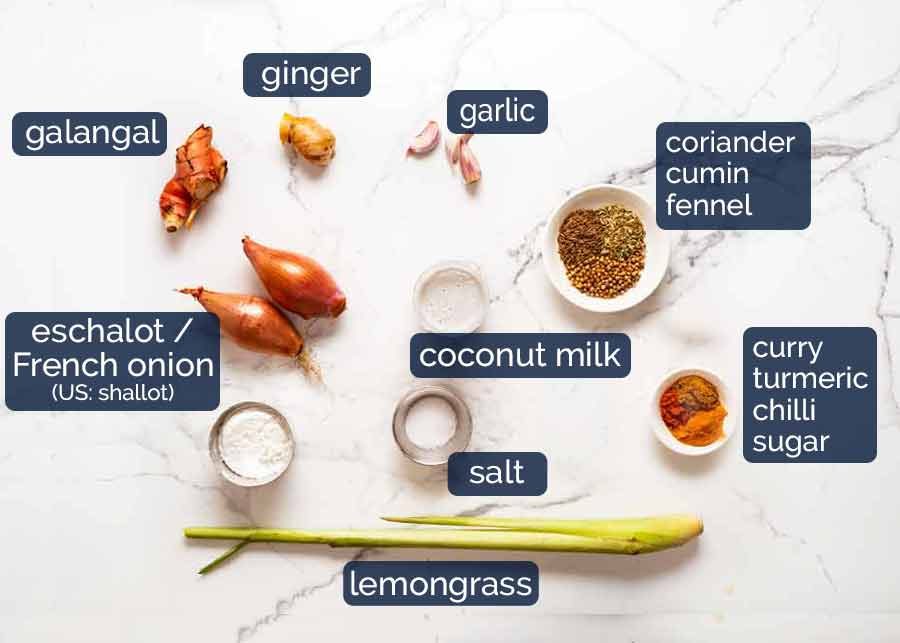 Ingredients in Ayam Goreng (Malaysian Fried Chicken)