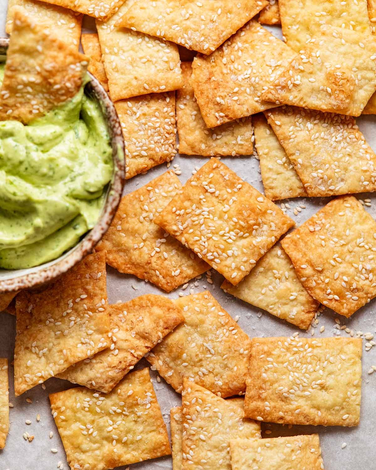 Homemade Crackers - sesame and sea salt