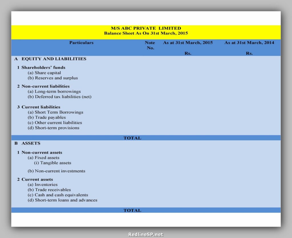 Balance Sheet Example 25