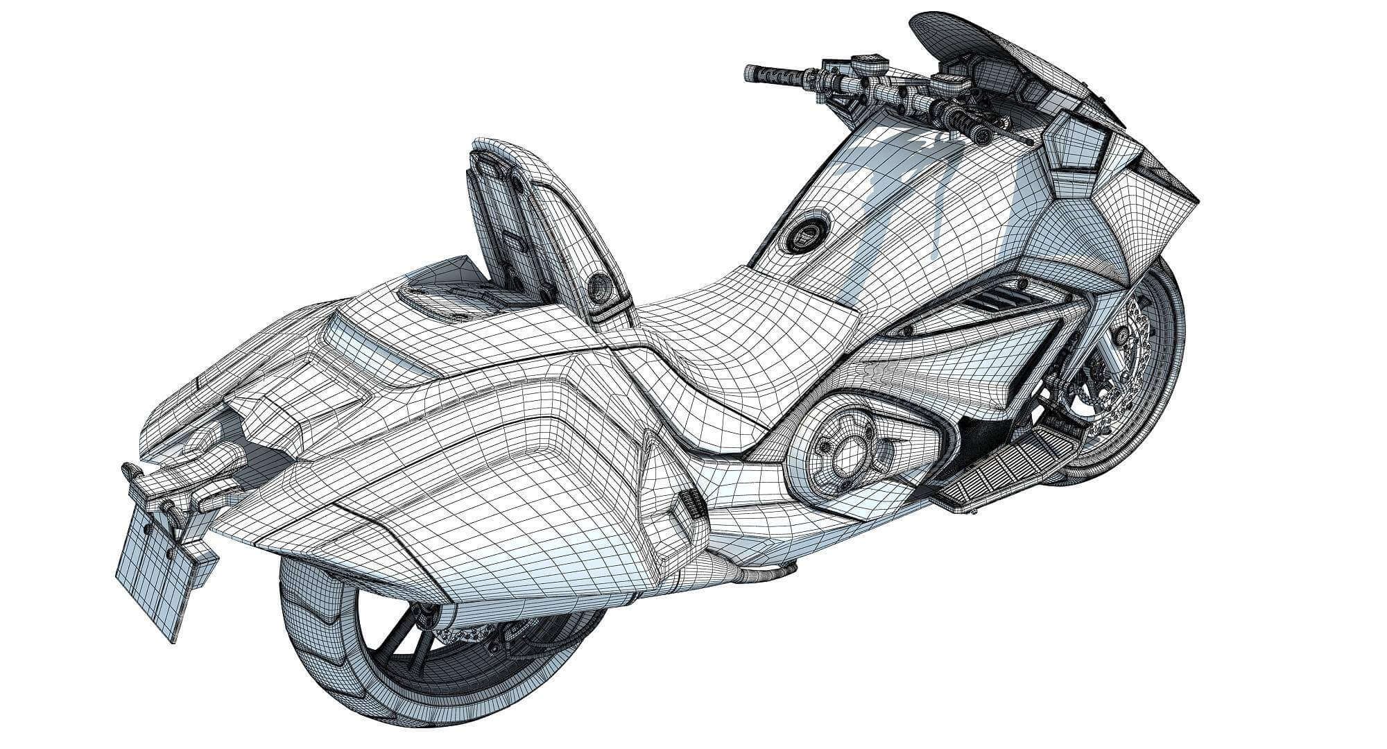 Generic Sport Motorcycle 3D Model