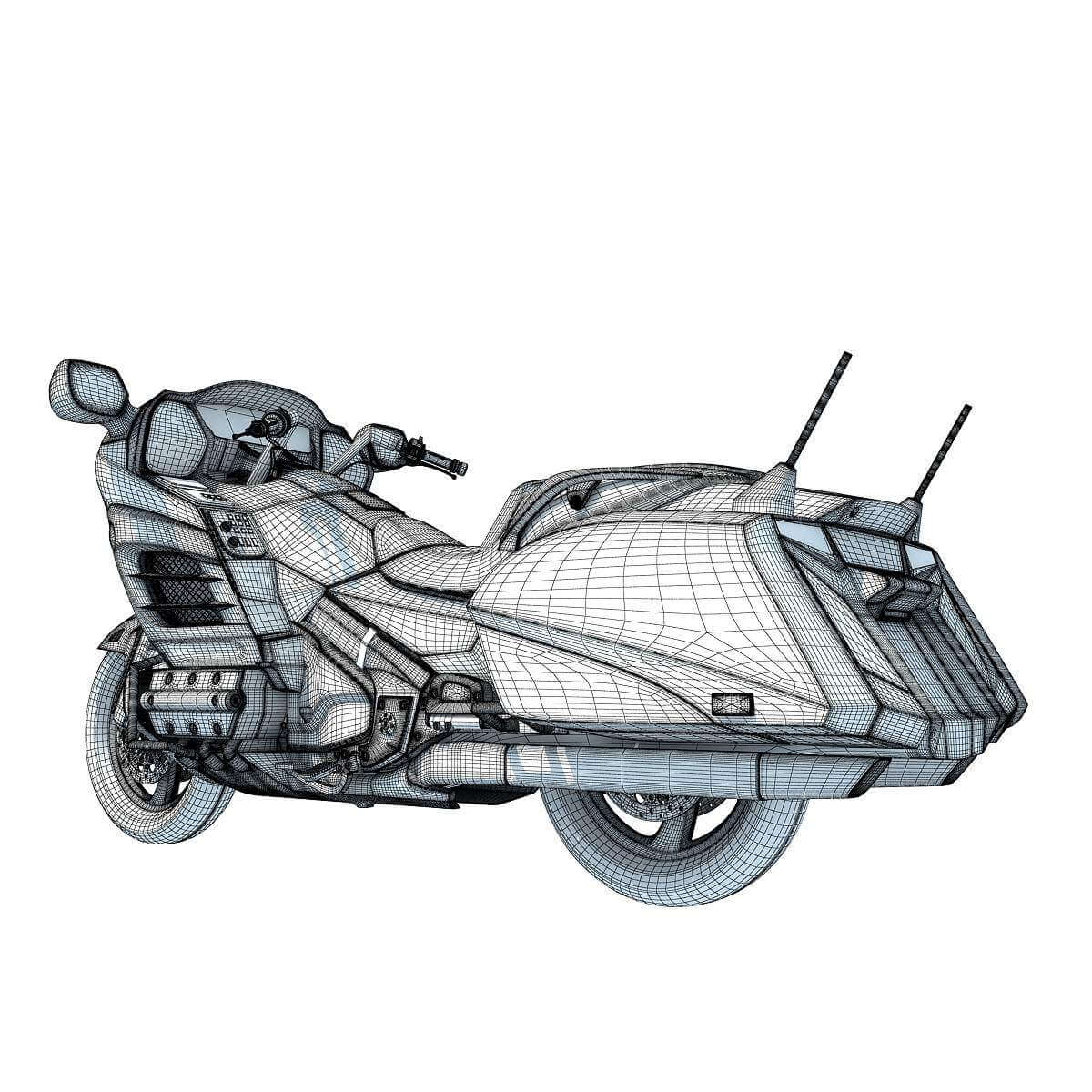 Honda Goldwing Motorcycle 3D Model