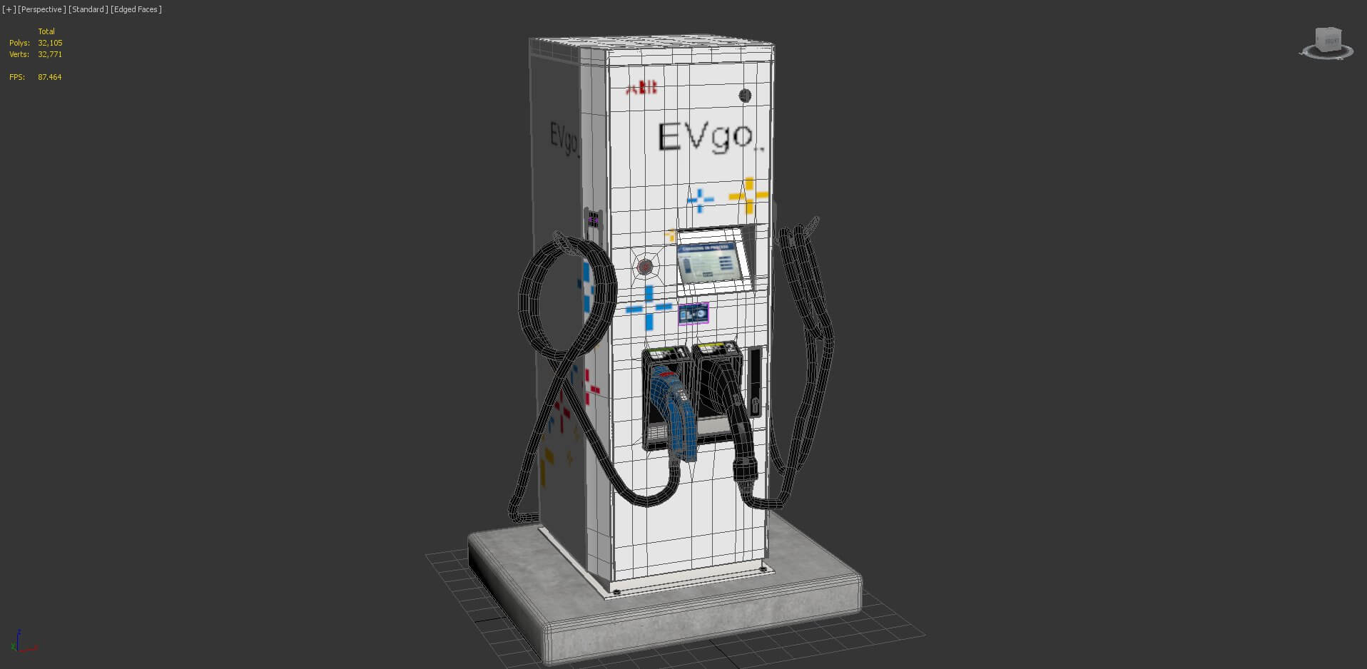 Electric Vehicle Charging Station EV GO Pat 1 3D Model