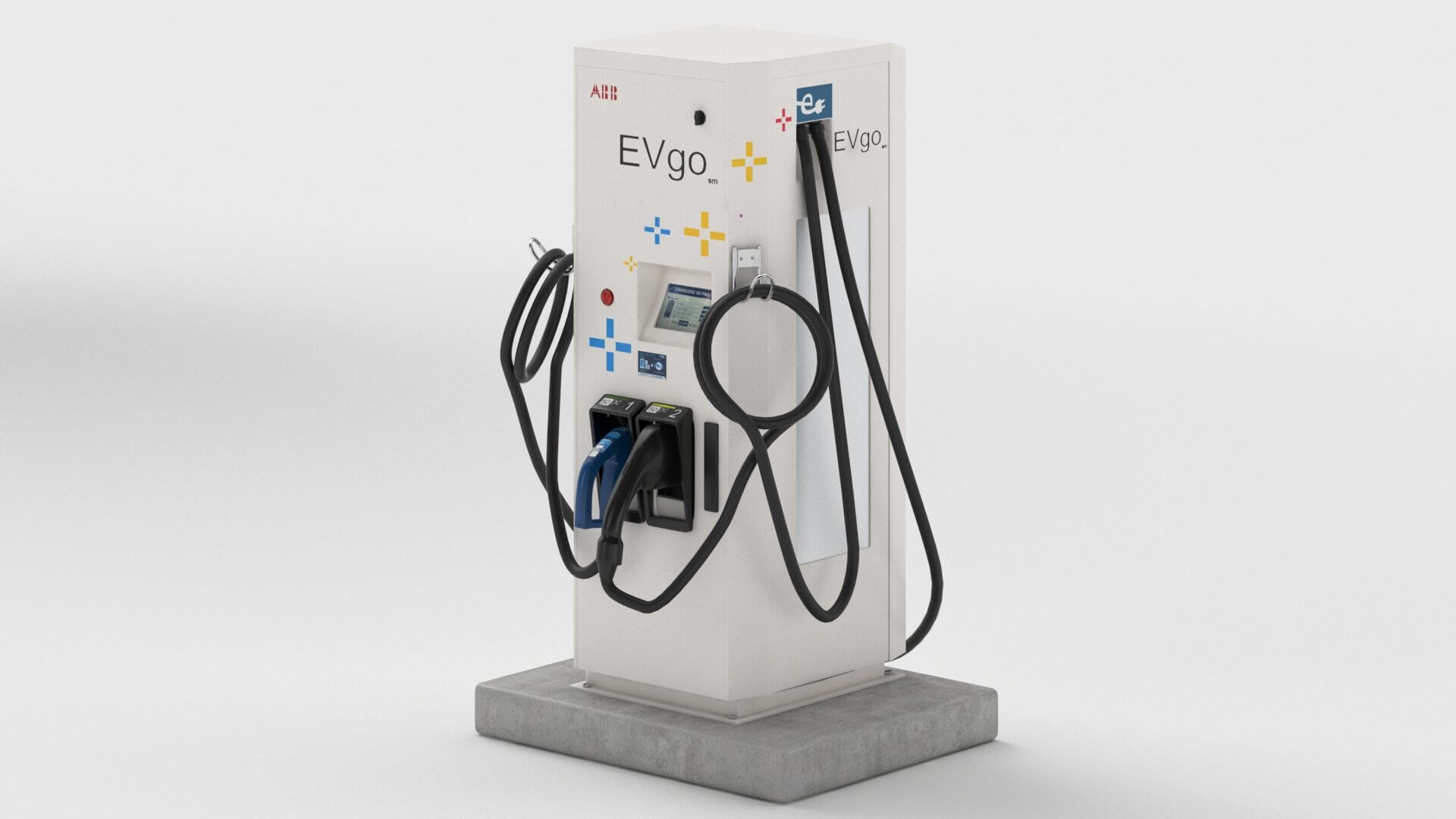 Electric Vehicle Charging Station EV GO Pat 1 3D Model