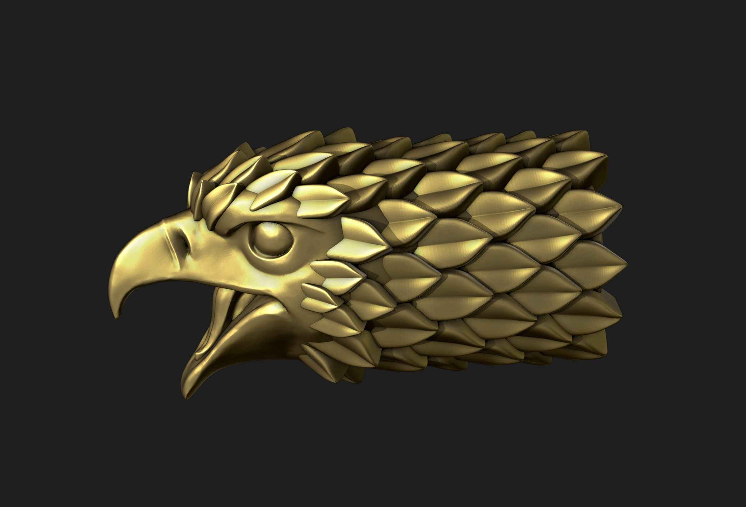 Falcon Head Stylized 3D Model