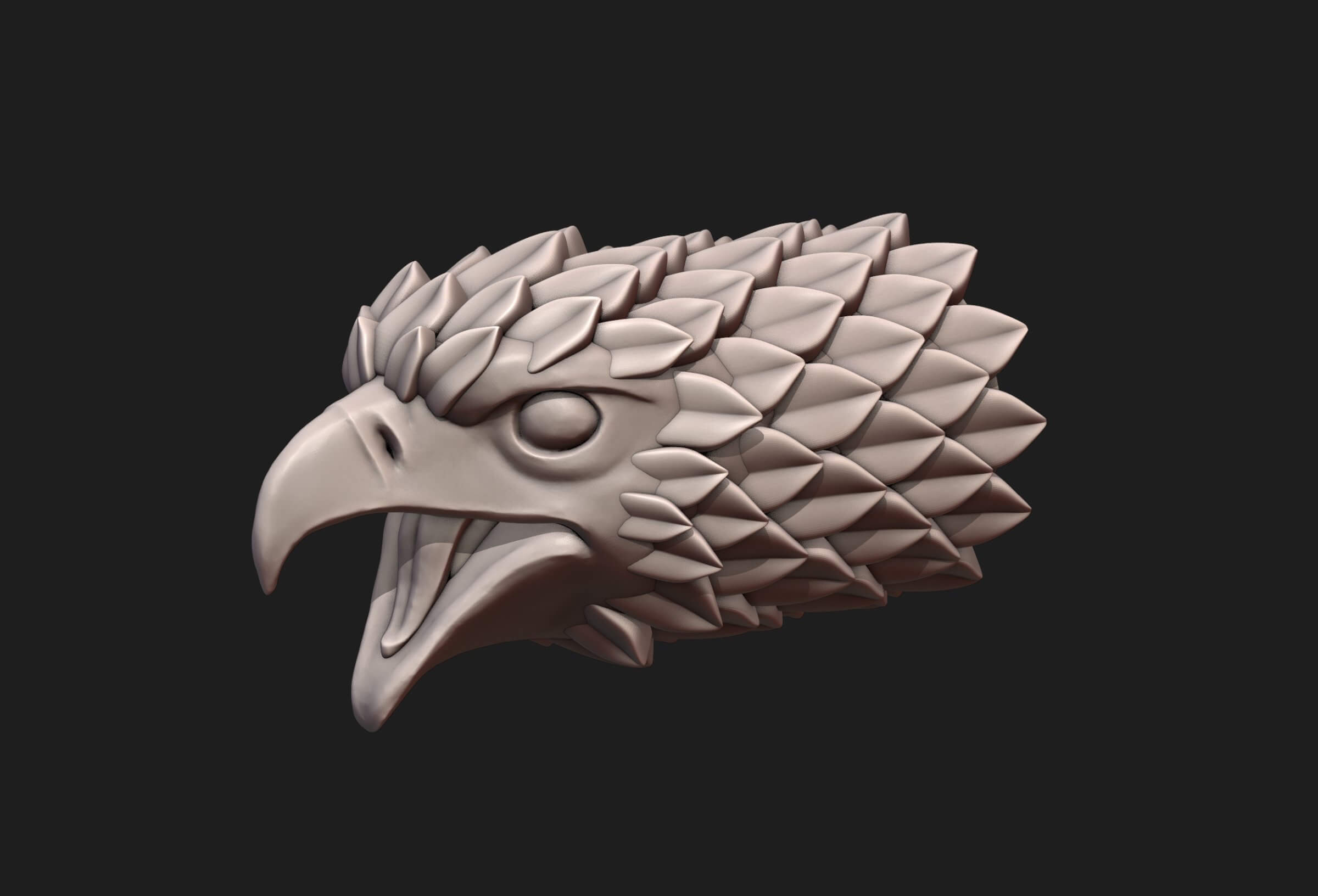 Falcon Head Stylized 3D Model