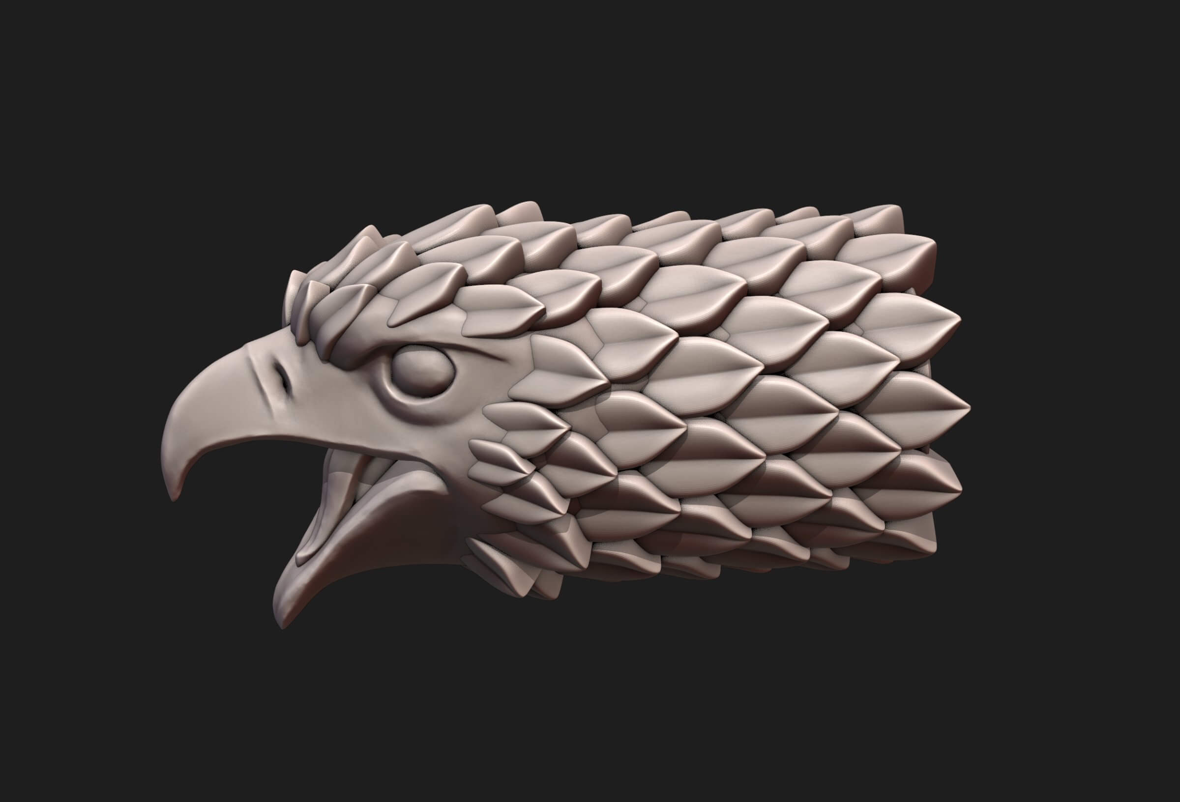 Falcon Head Stylized 3D Model