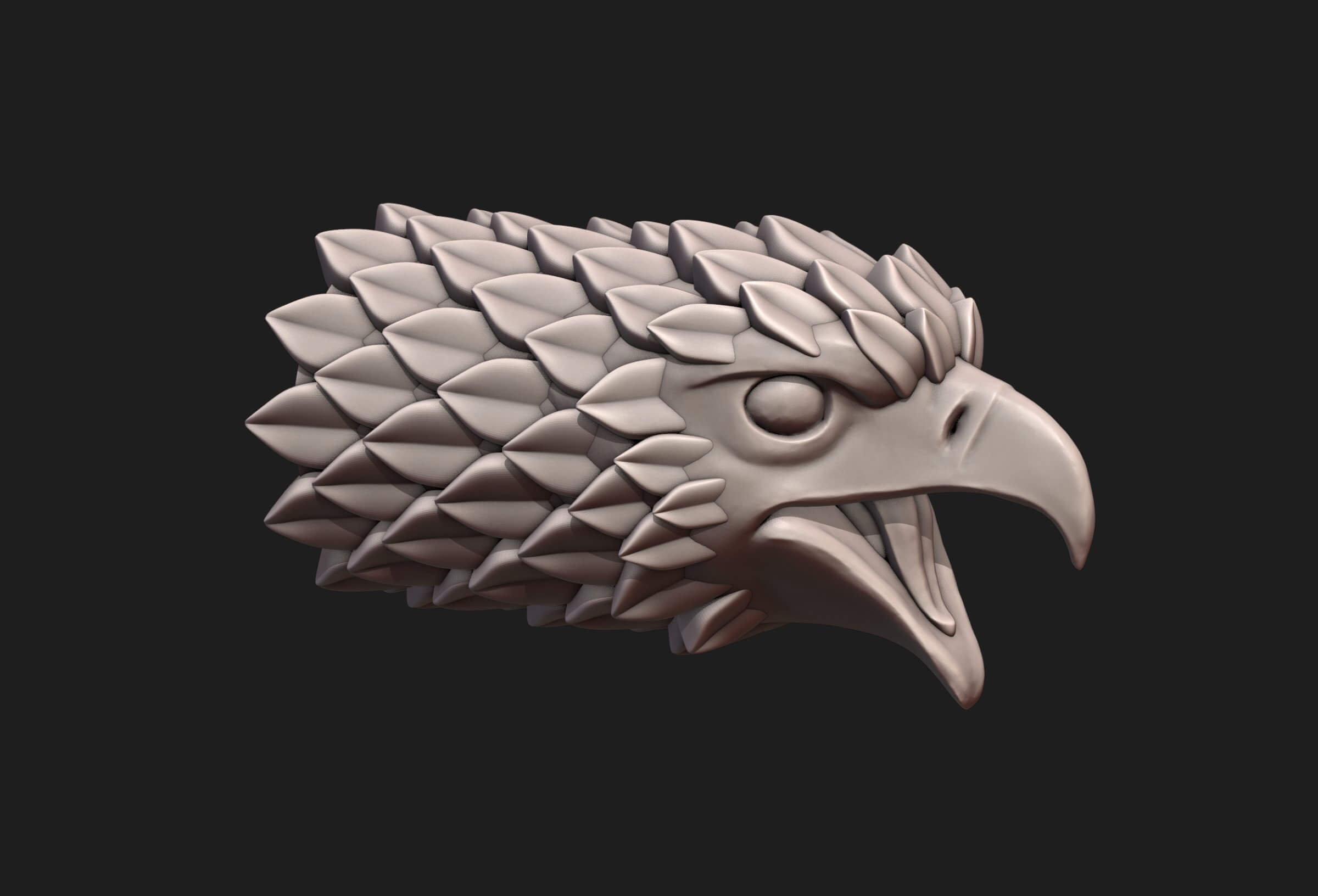 Falcon Head Stylized 3D Model