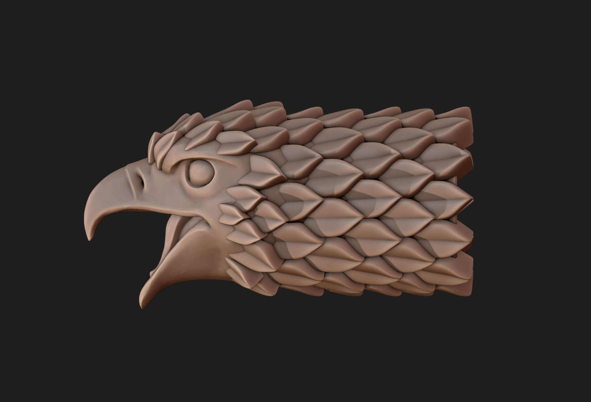 Falcon Head Stylized 3D Model