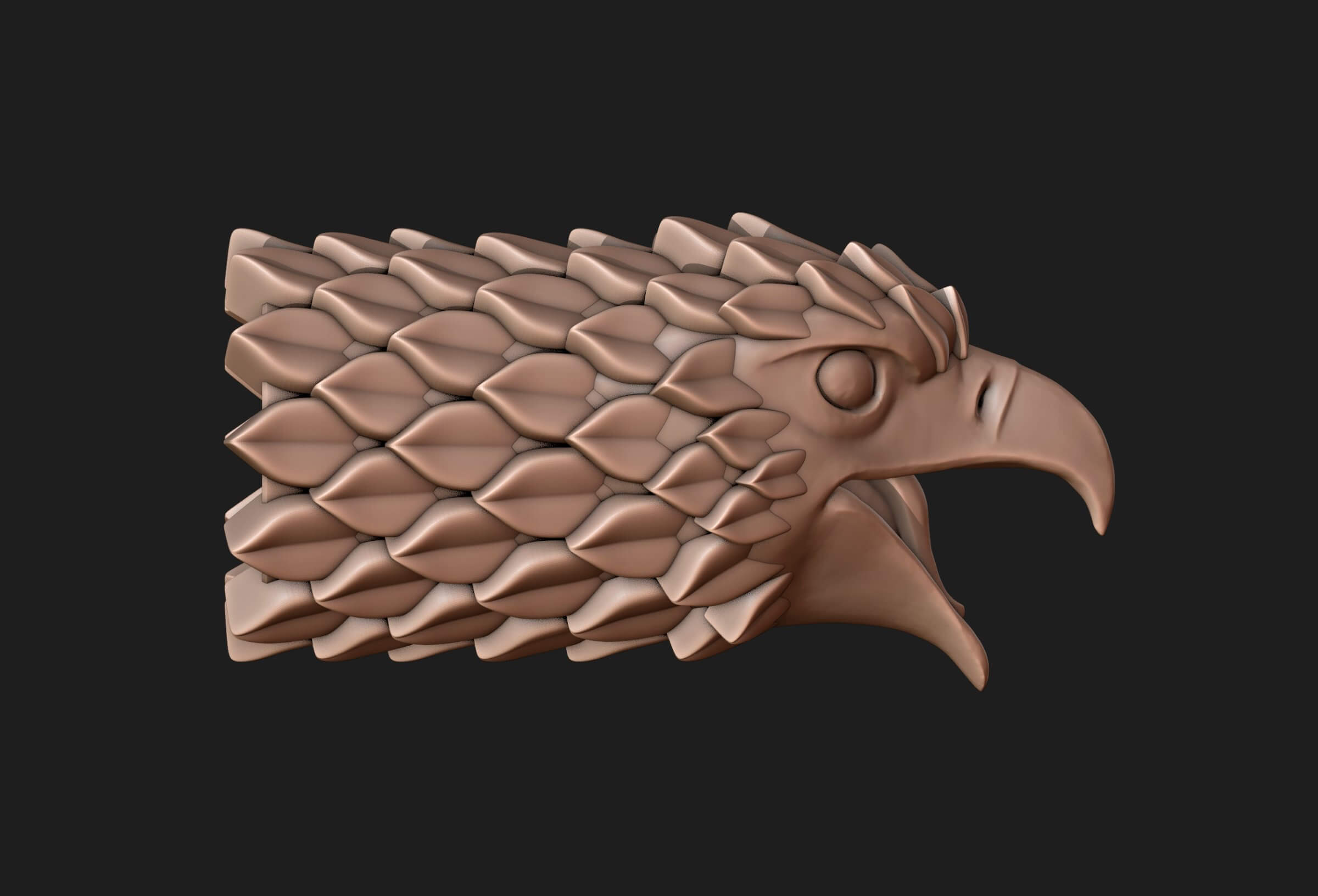 Falcon Head Stylized 3D Model