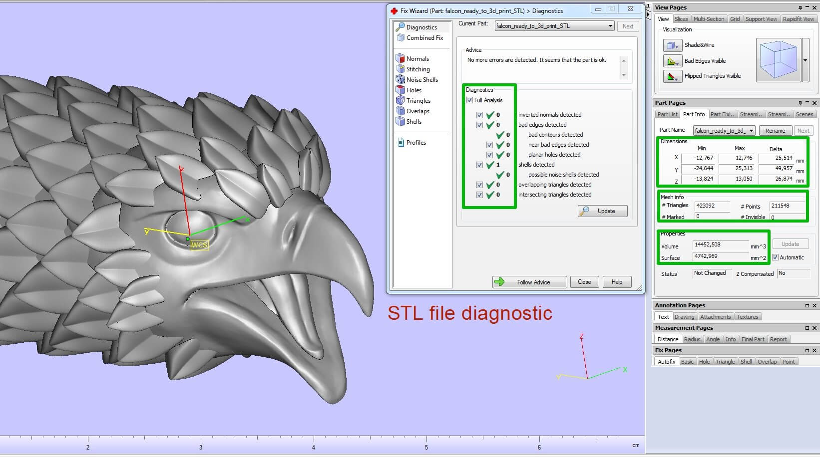 Falcon Head Stylized 3D Model