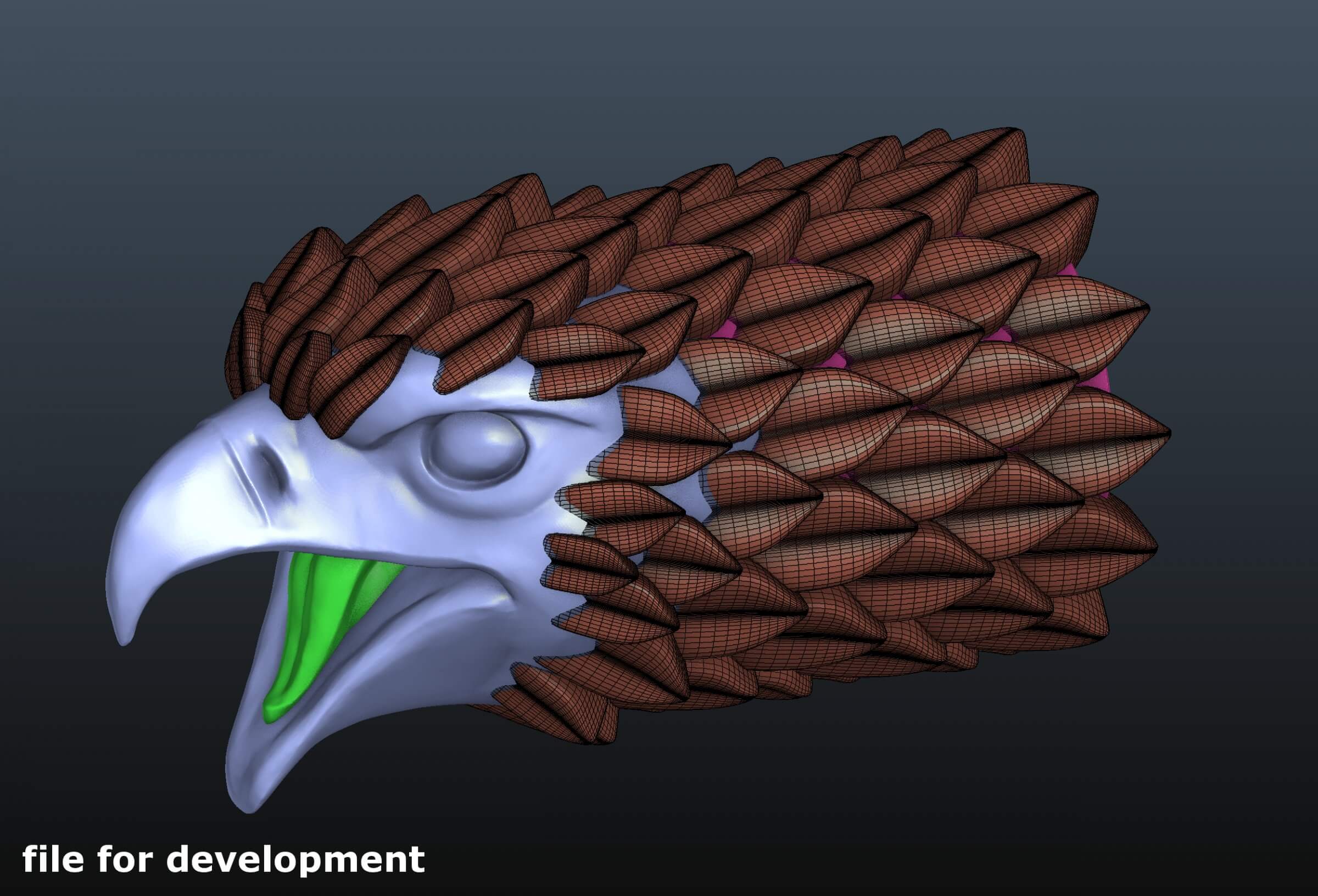 Falcon Head Stylized 3D Model