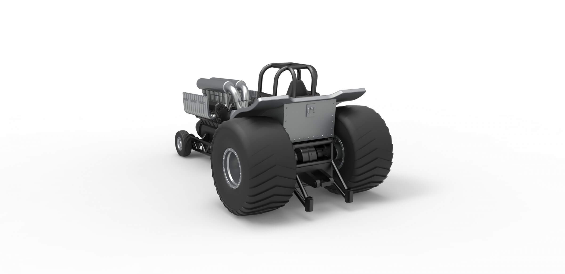 Mini Rod Pulling Tractor with V12 125 3D Model