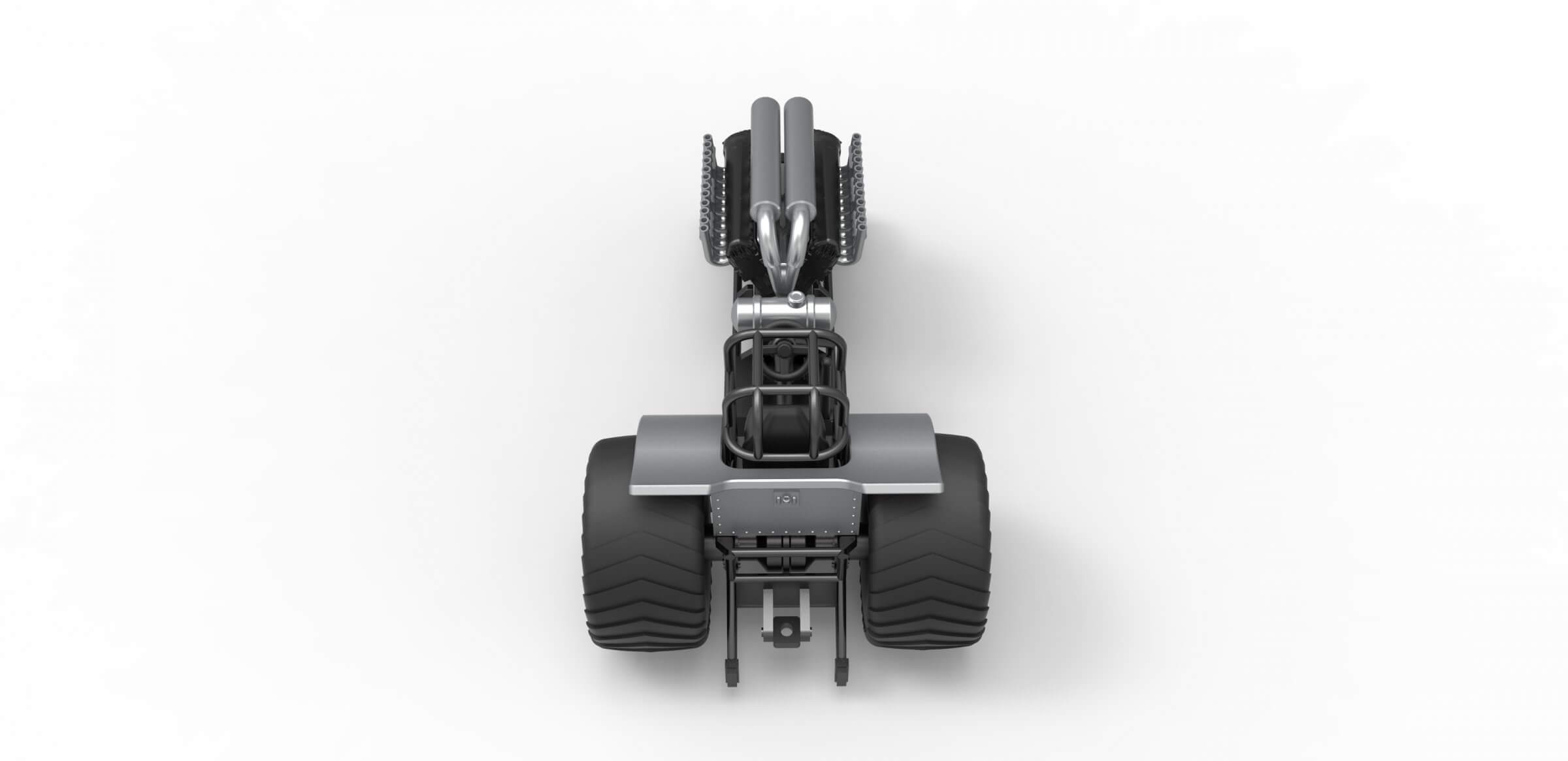 Mini Rod Pulling Tractor with V12 125 3D Model