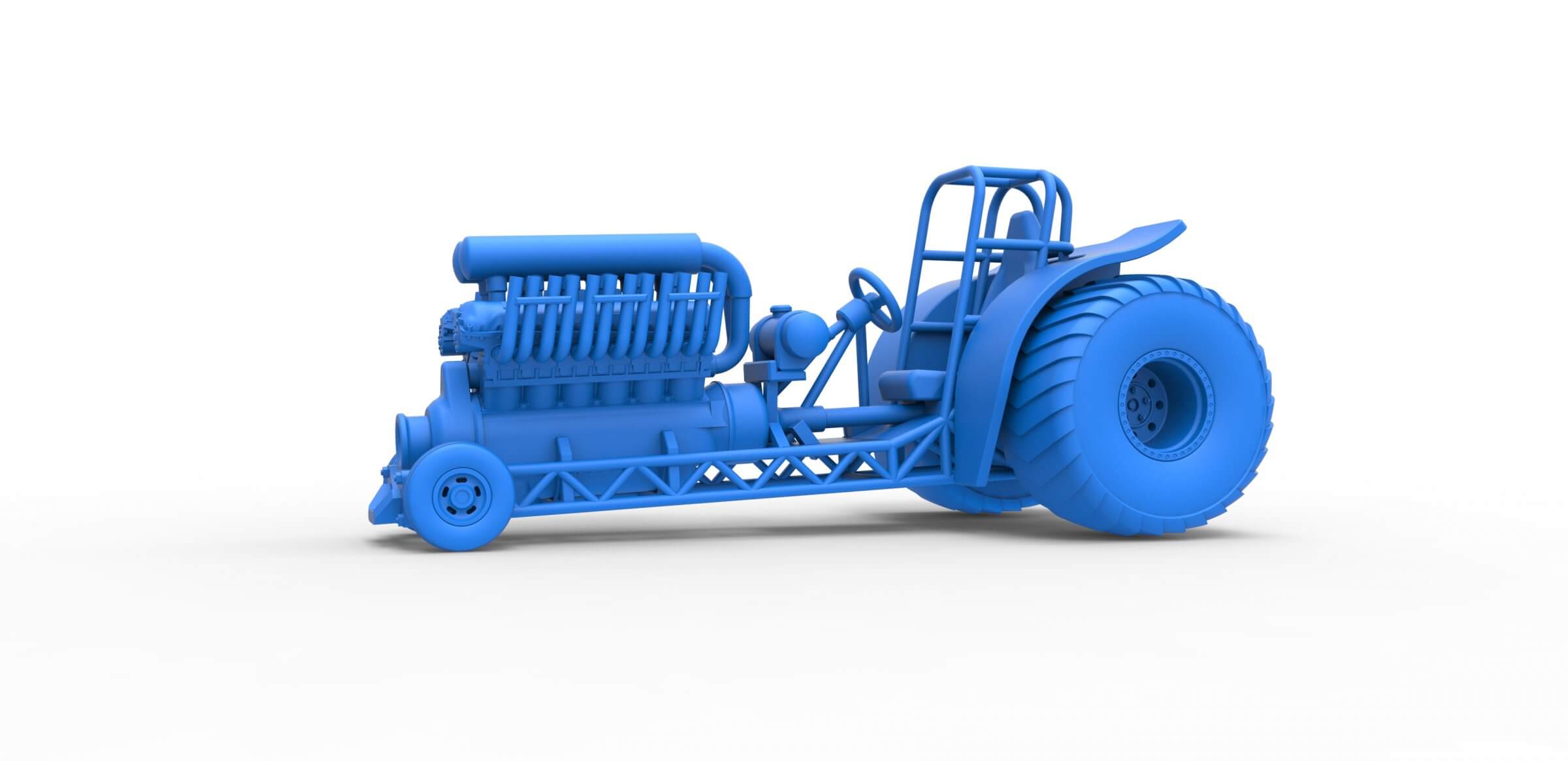 Mini Rod Pulling Tractor with V12 125 3D Model