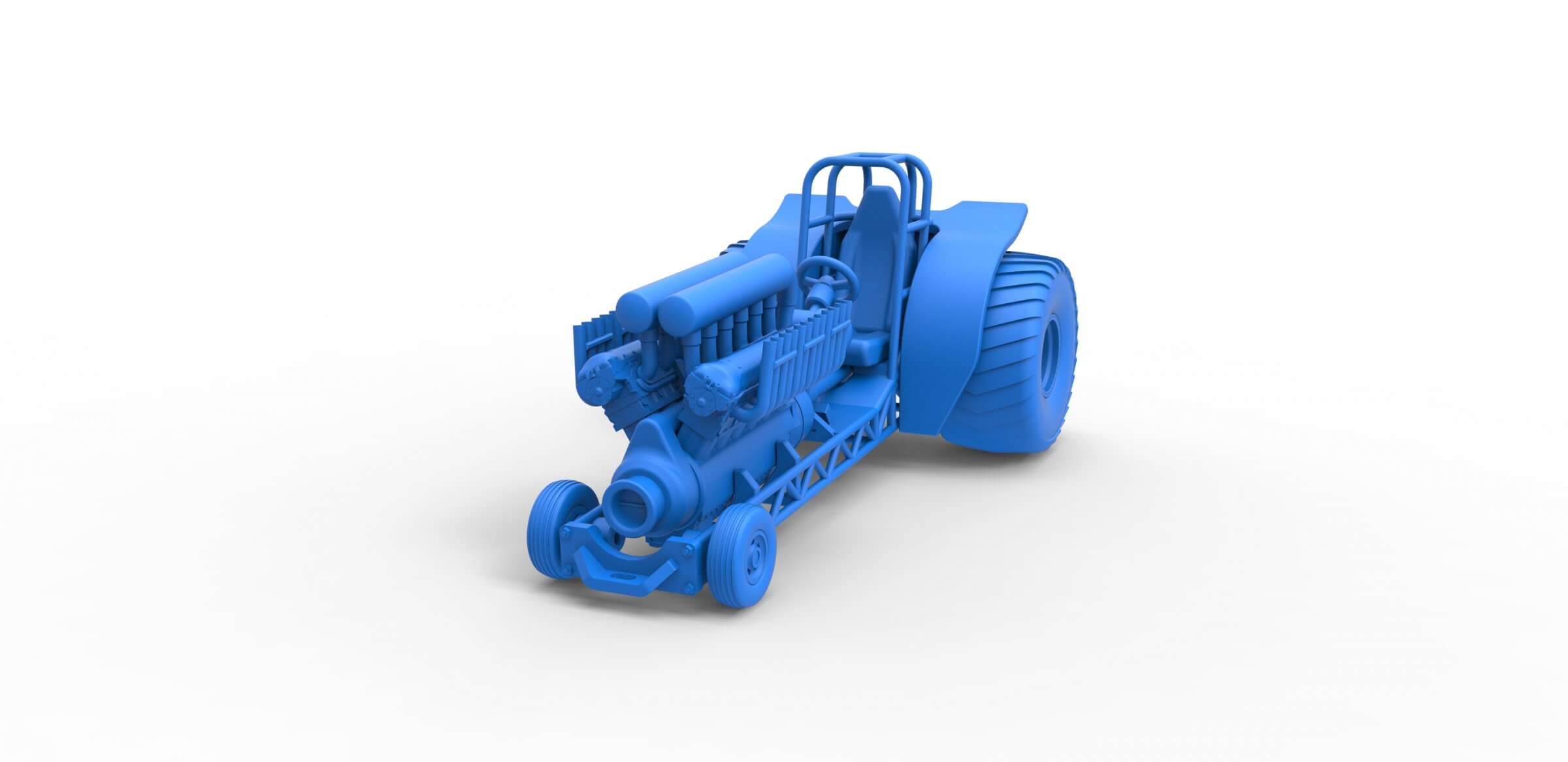 Mini Rod Pulling Tractor with V12 125 3D Model