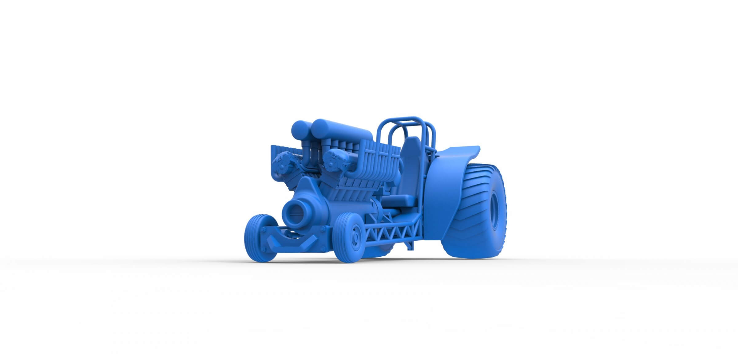 Mini Rod Pulling Tractor with V12 125 3D Model