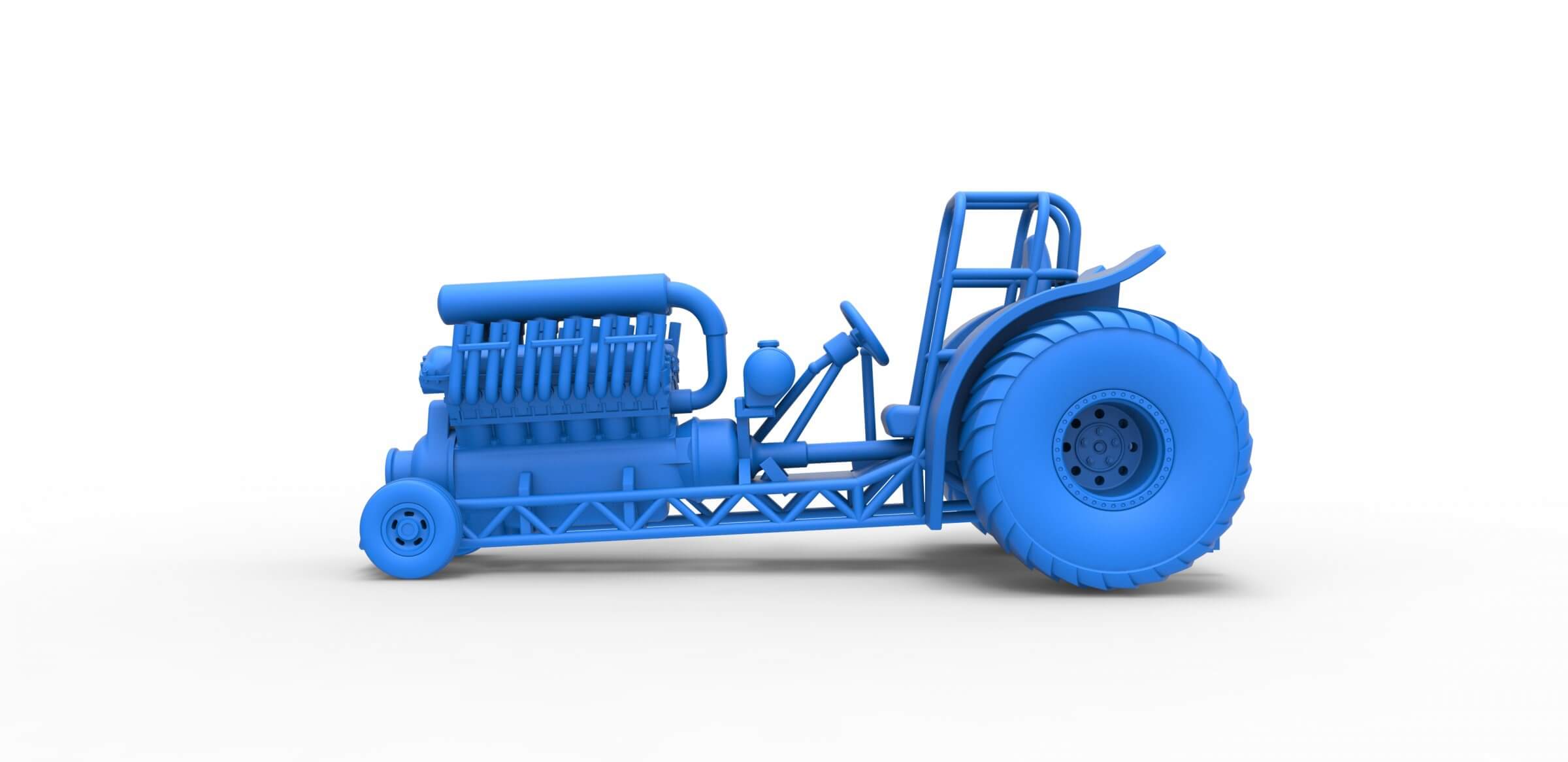 Mini Rod Pulling Tractor with V12 125 3D Model