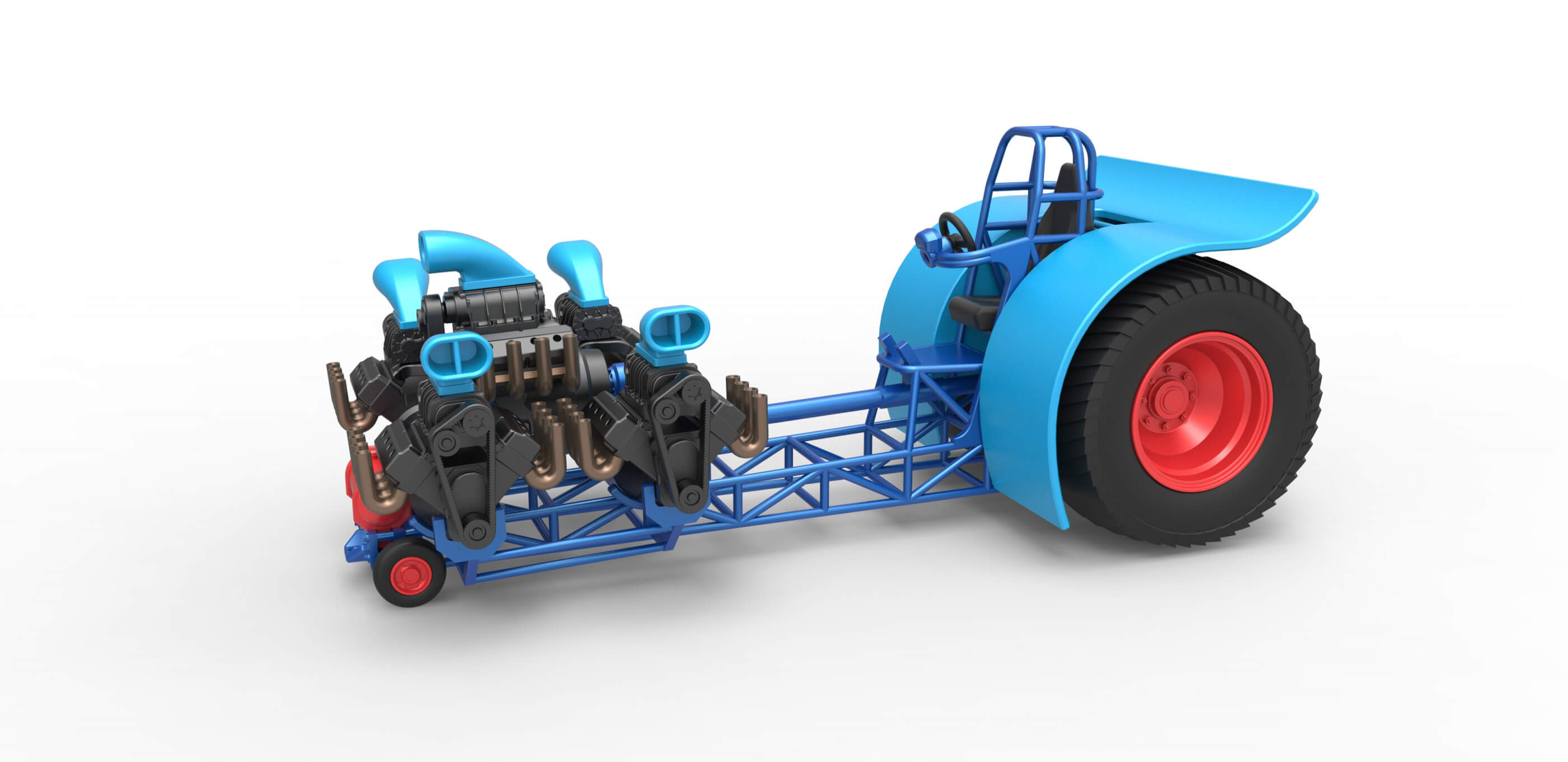 Pulling Tractor 5 V8 125 3D Model