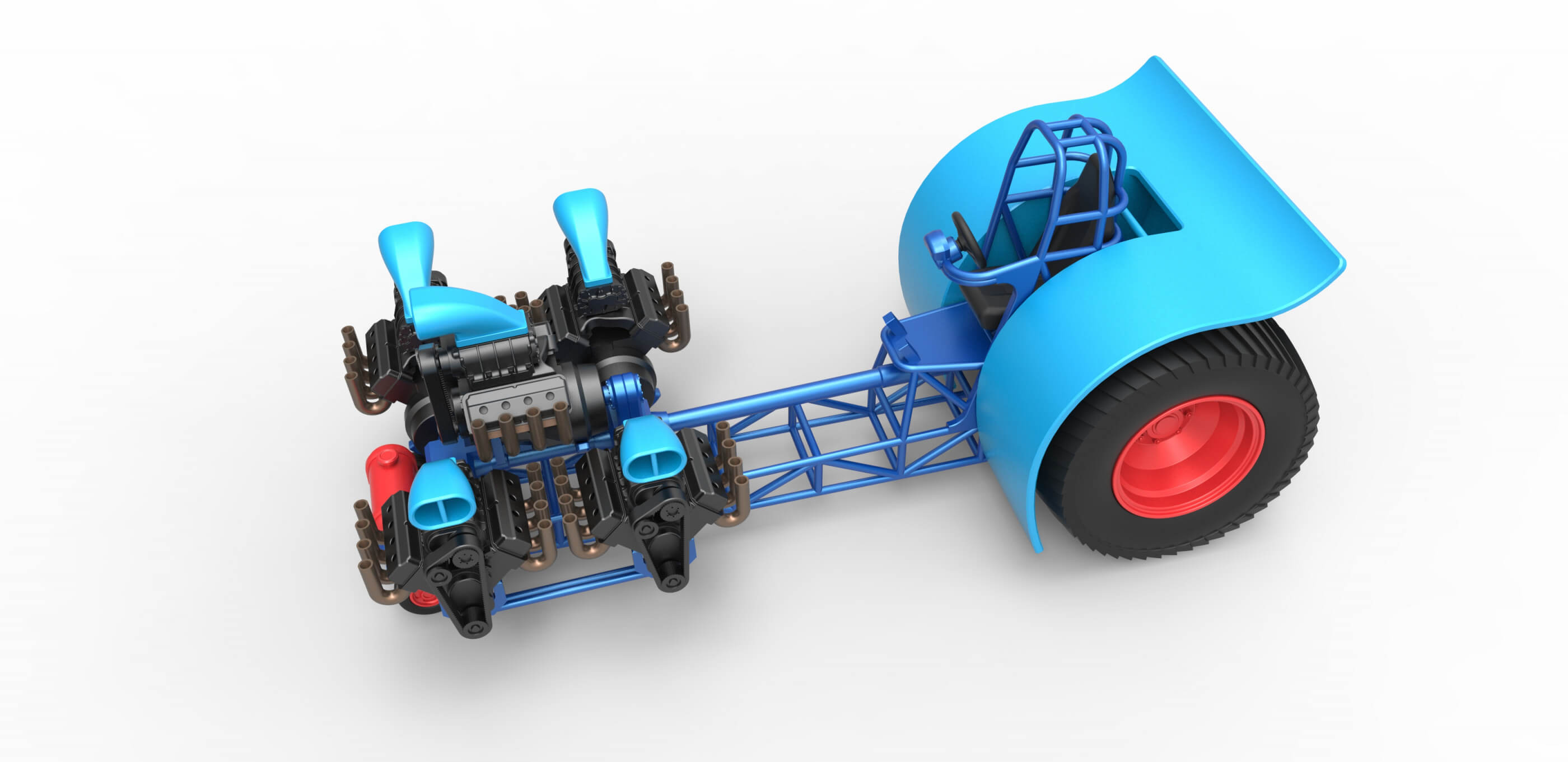 Pulling Tractor 5 V8 125 3D Model