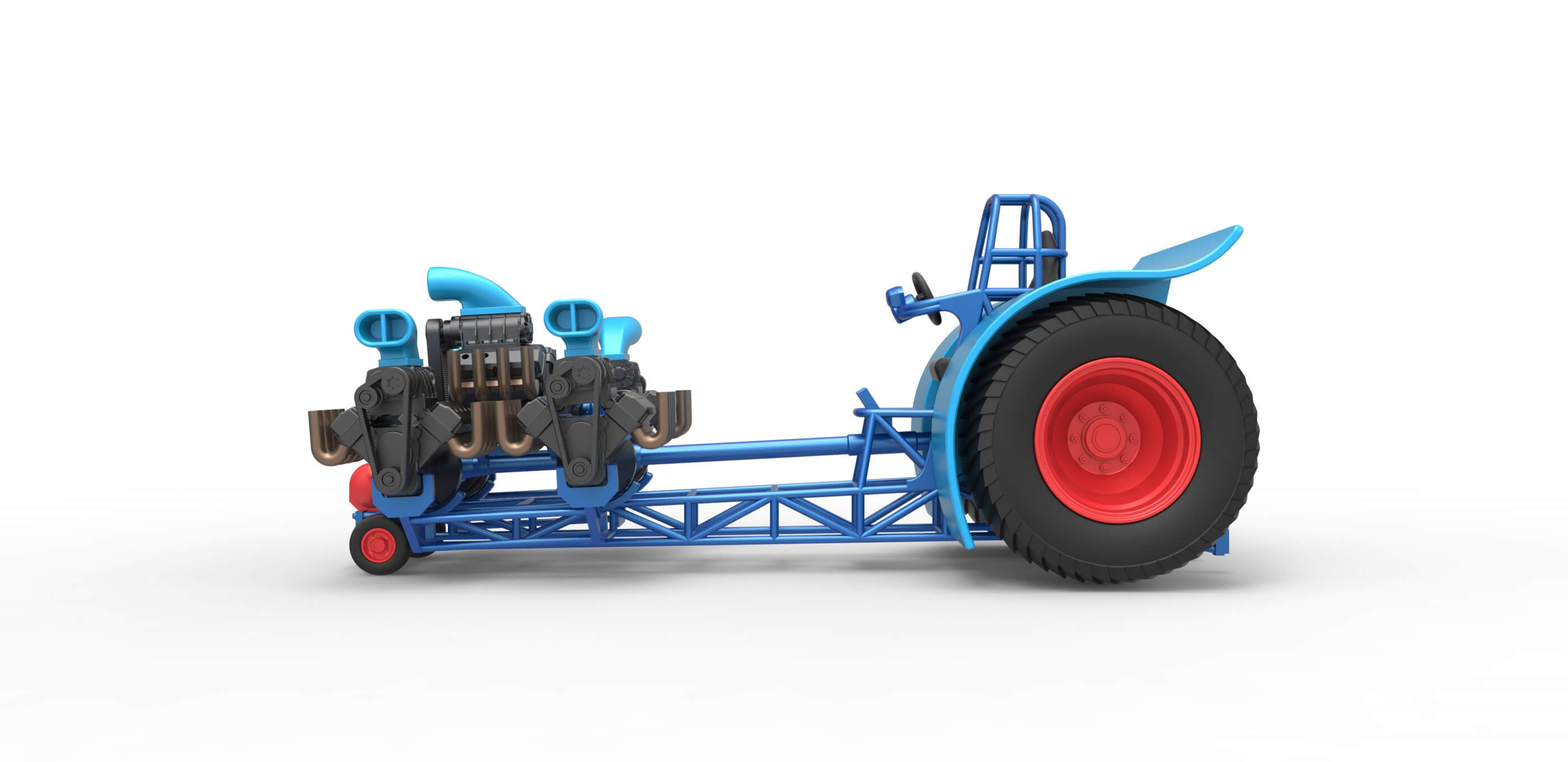 Pulling Tractor 5 V8 125 3D Model