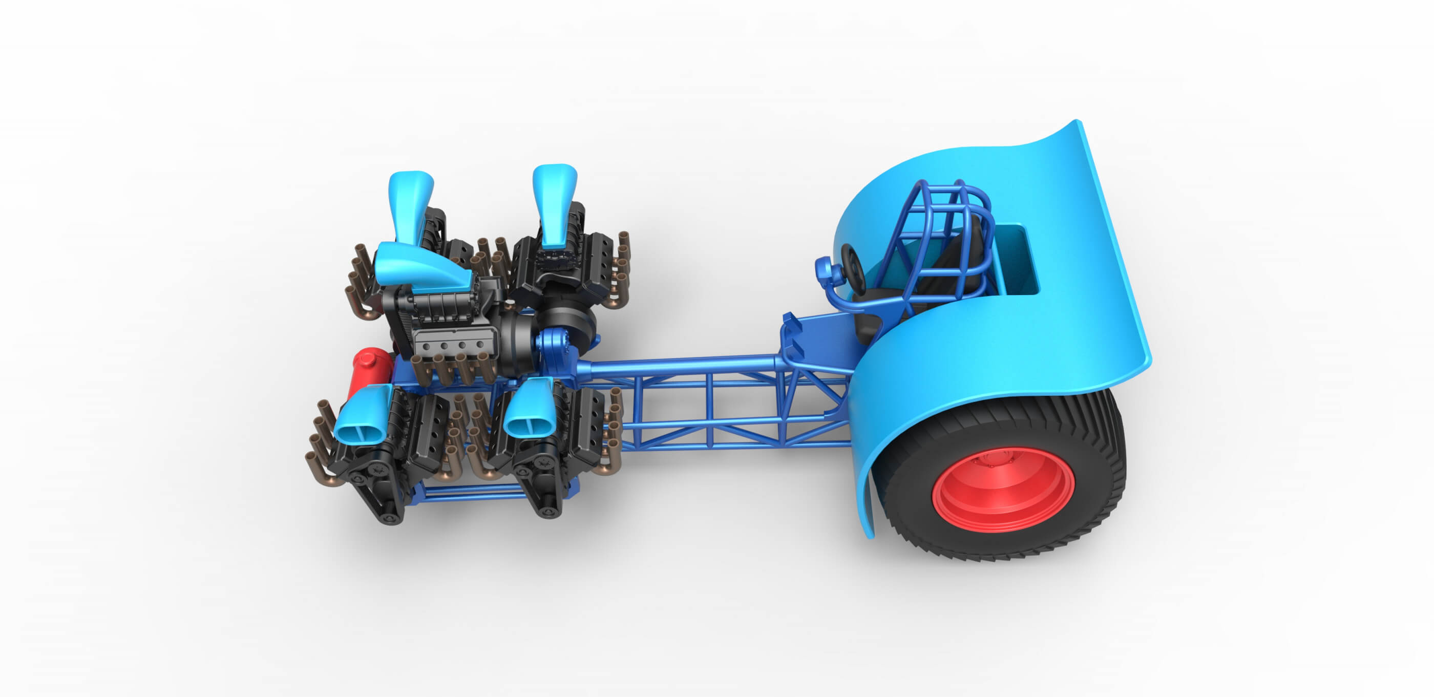 Pulling Tractor 5 V8 125 3D Model