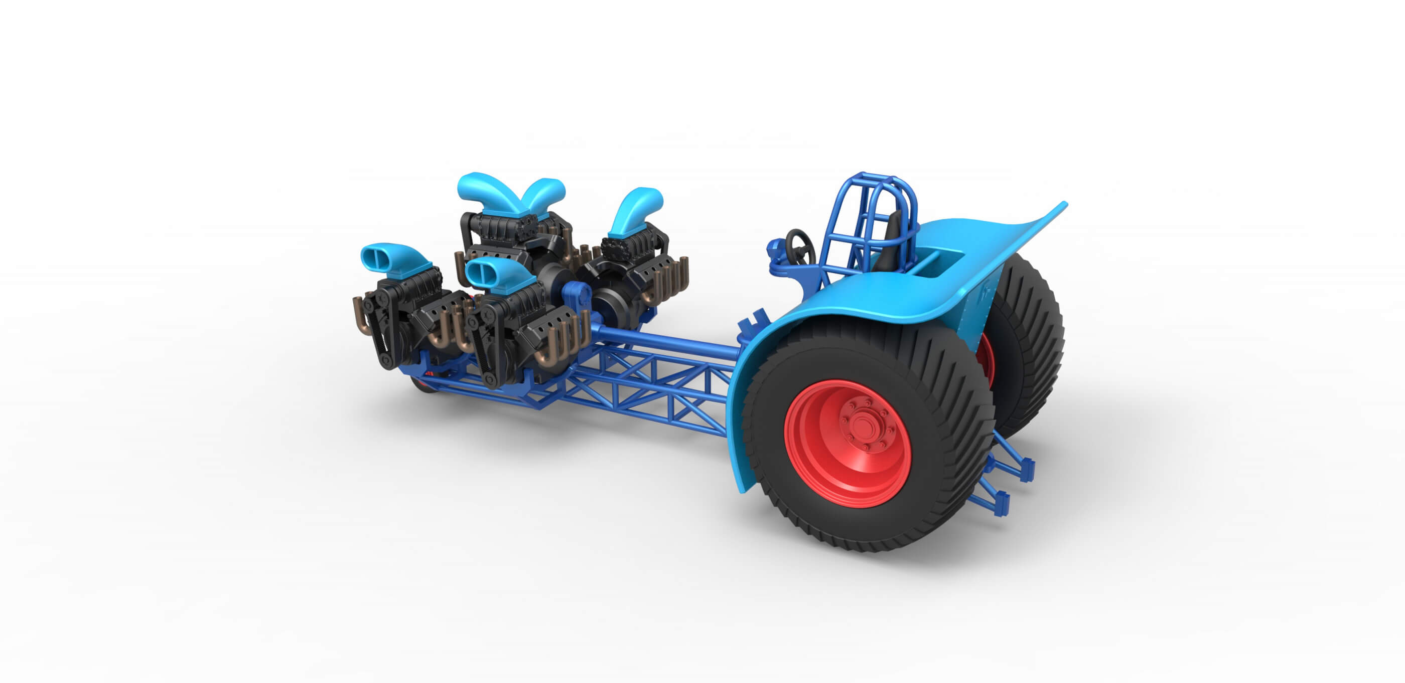 Pulling Tractor 5 V8 125 3D Model