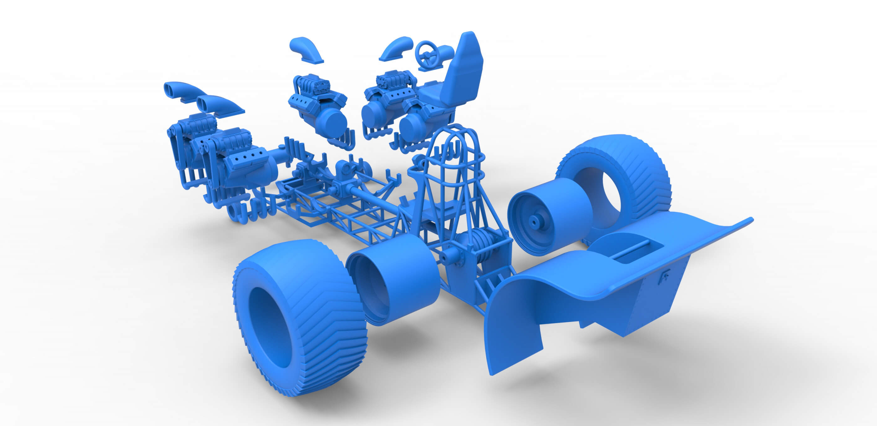 Pulling Tractor 5 V8 125 3D Model