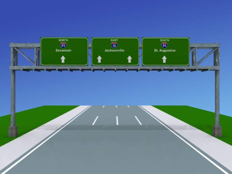 Interstate Road Sign 1 - 3D Model by Dreamscape Studios