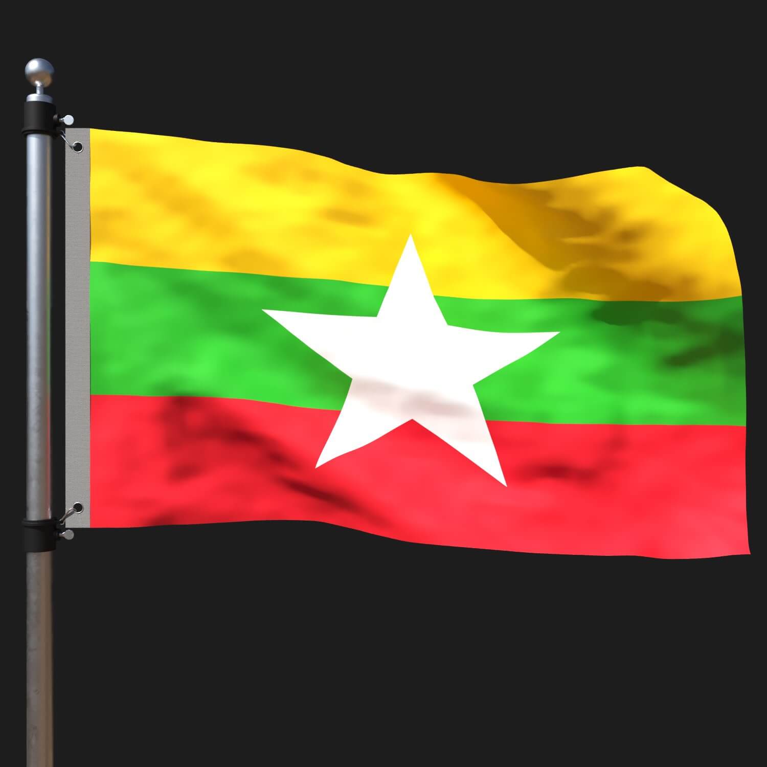 Flag of Myanmar 3D Model