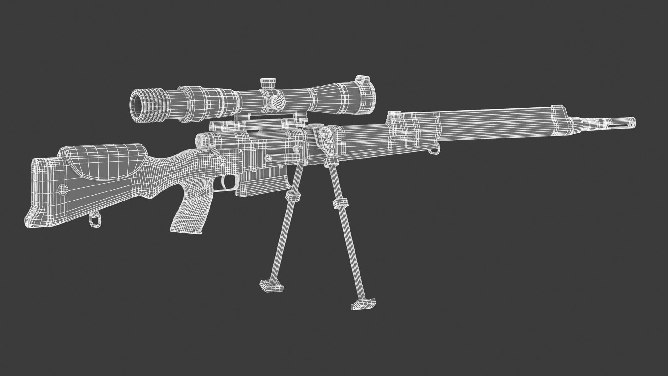 FR F2 Sniper Rifle 3D Model