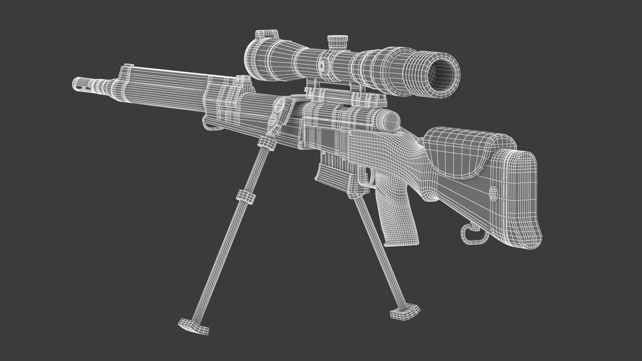 FR F2 Sniper Rifle 3D Model