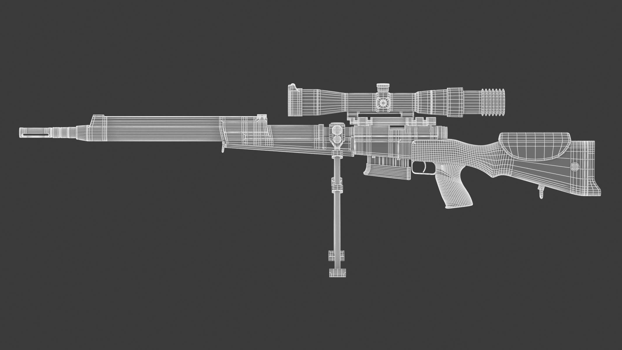 FR F2 Sniper Rifle 3D Model