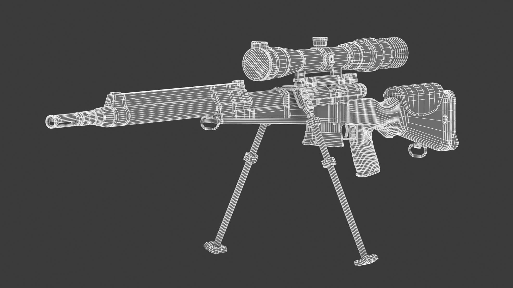 FR F2 Sniper Rifle 3D Model