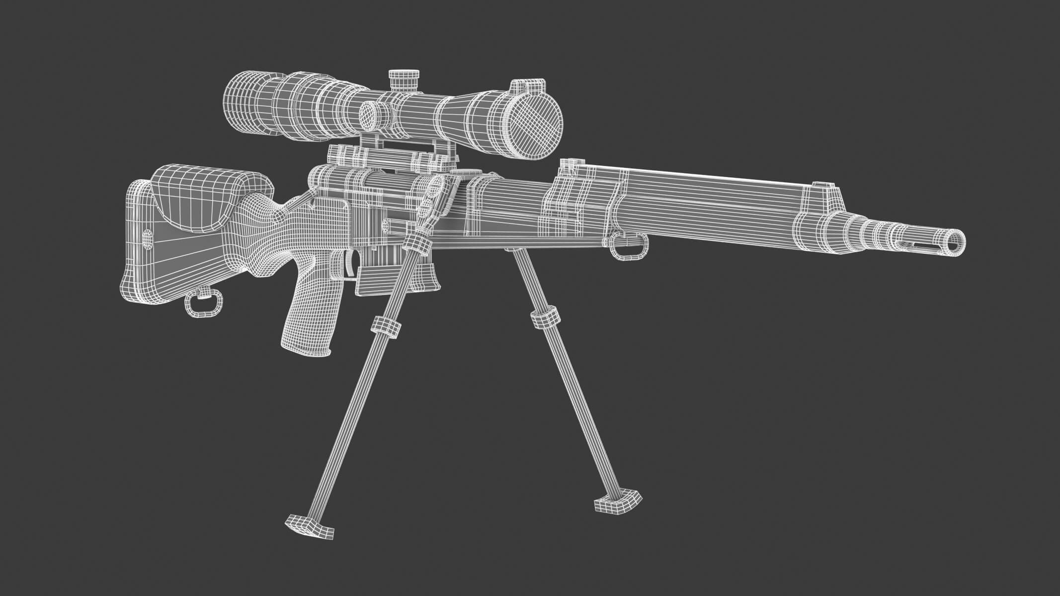 FR F2 Sniper Rifle 3D Model