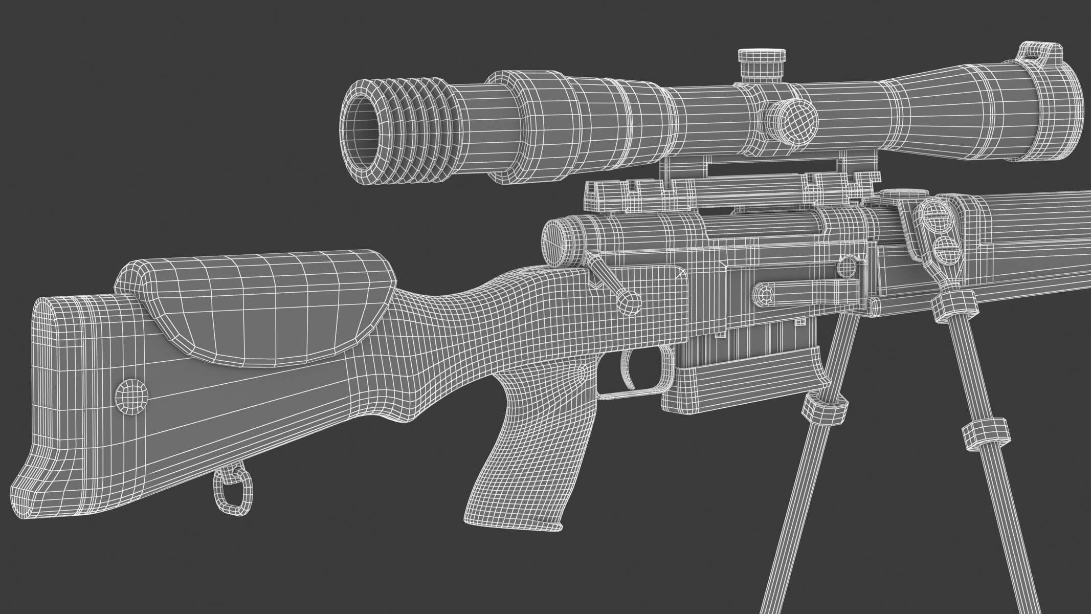 FR F2 Sniper Rifle 3D Model