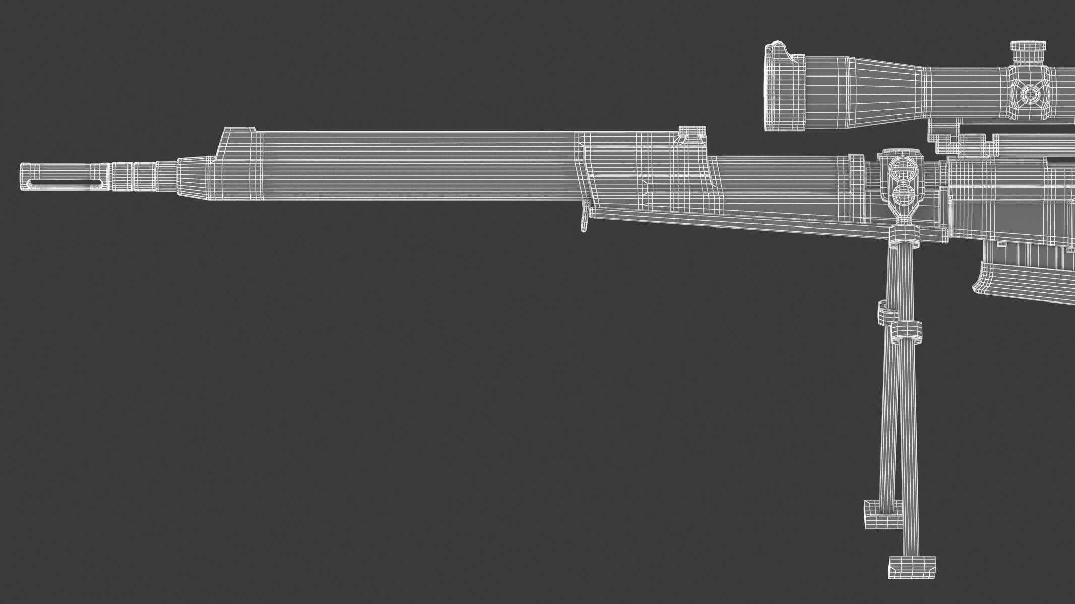 FR F2 Sniper Rifle 3D Model