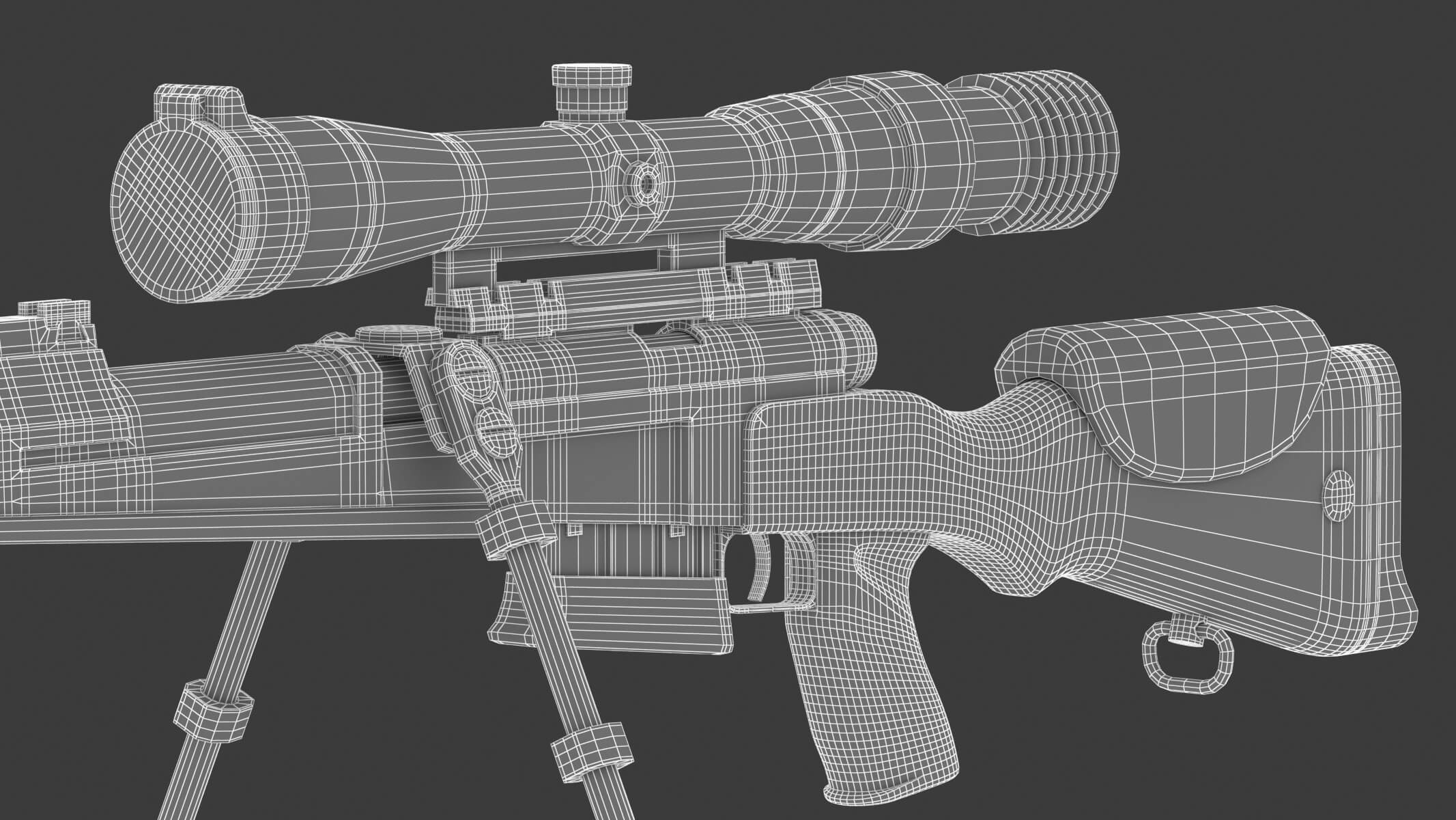 FR F2 Sniper Rifle 3D Model