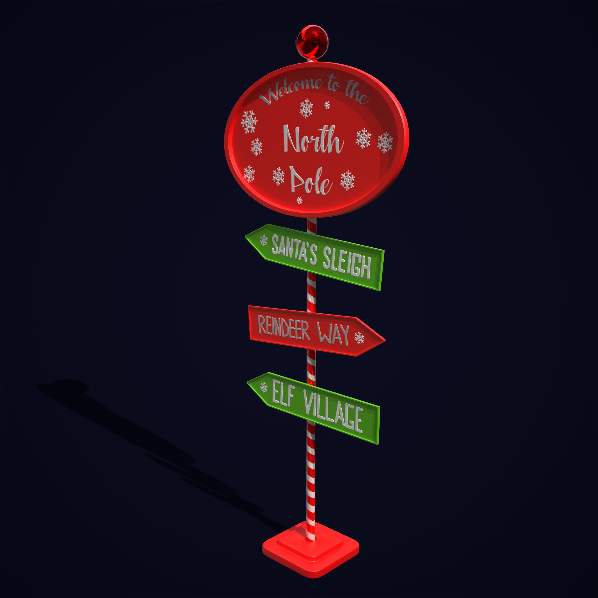 North Pole Sign 3D Model