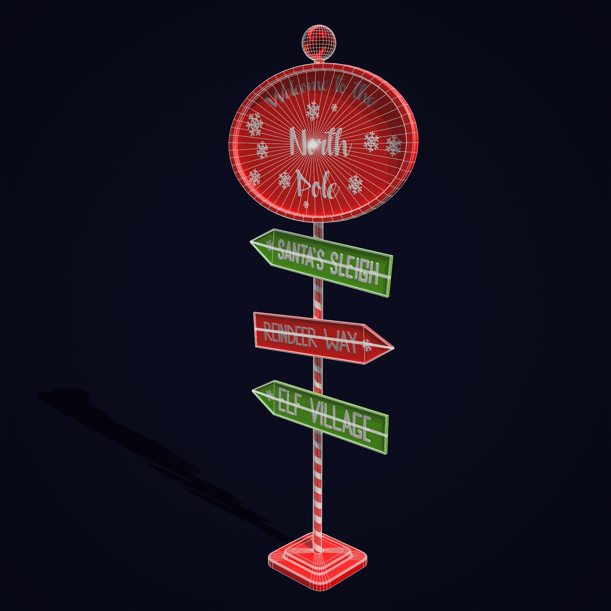 North Pole Sign 3D Model