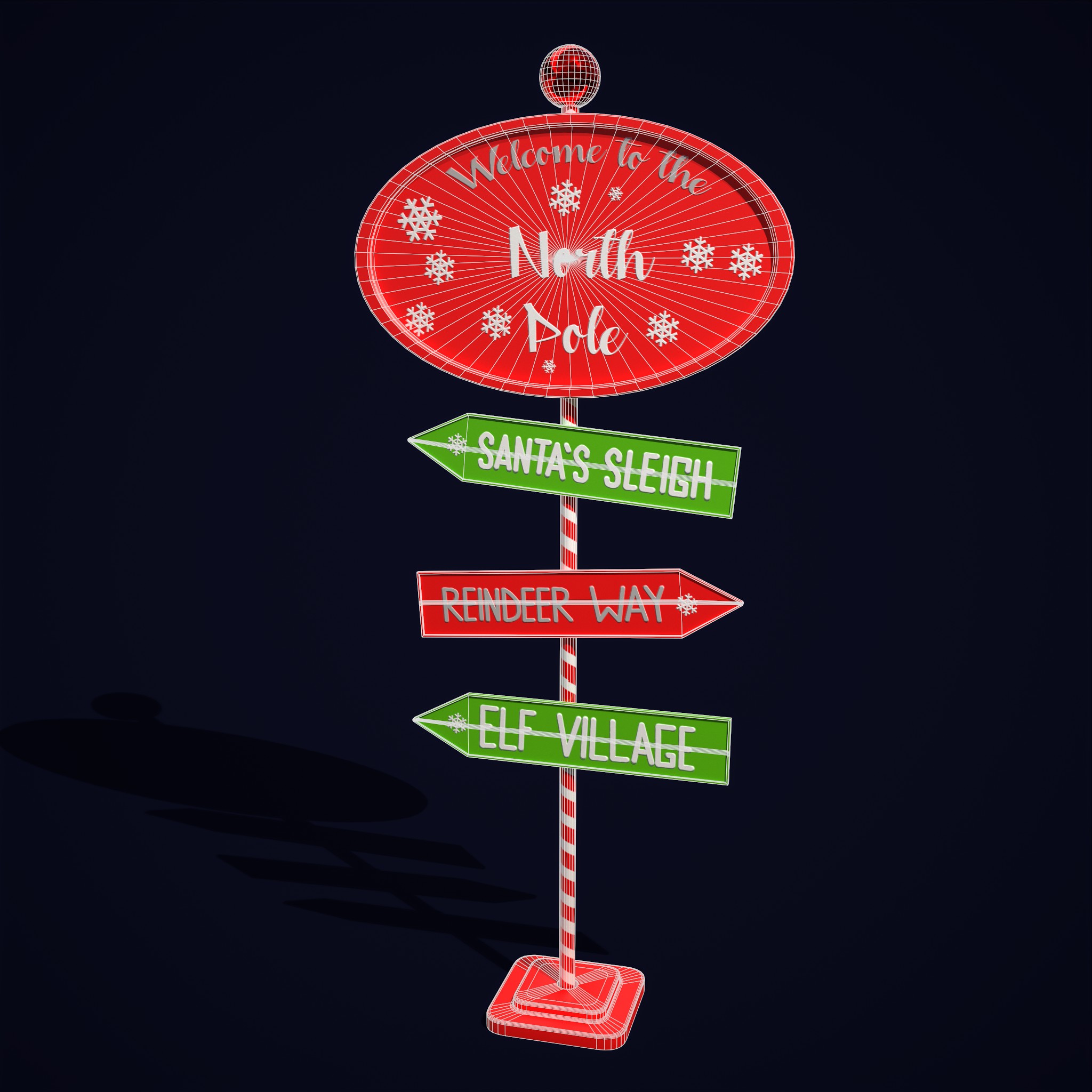 North Pole Sign 3D Model