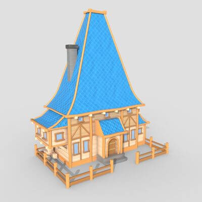 Medieval House 01 - Cartoon Blue